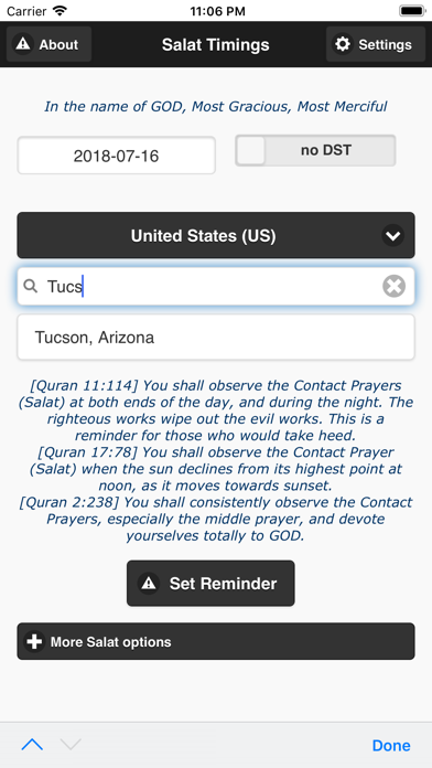 Contact Prayers (Salat) Times iPhone screenshot 7 - Reference app