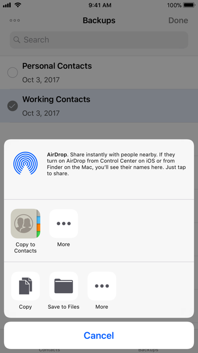 Contacts Backup and Transfer Screenshot 5