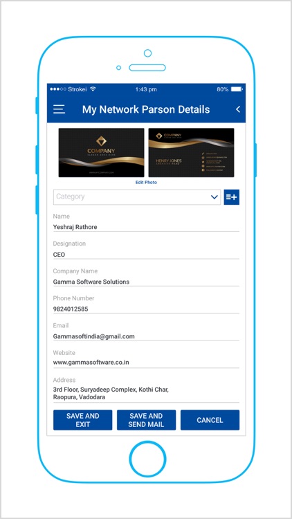 Visiting Card Manager