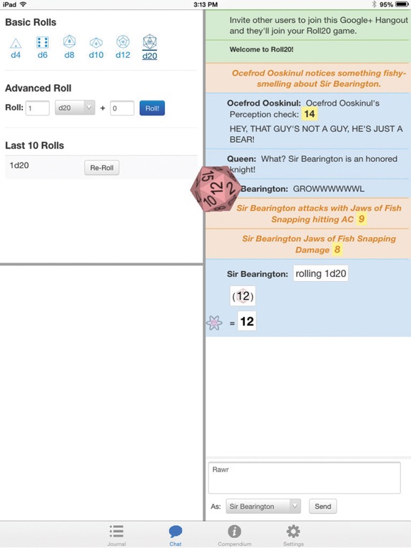 Roll20 for iPad на iPad