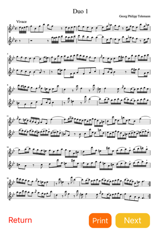 Telemann 6  Duets for 2 Treble Recorders - náhled
