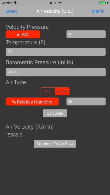 Air Velocity and Flow Calc