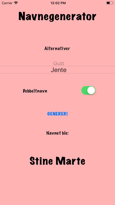 Navnegenerator screenshot 2