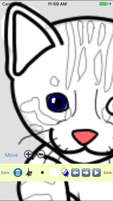 Screenshot #2 pour Kitten Cat Moves Coloring Book