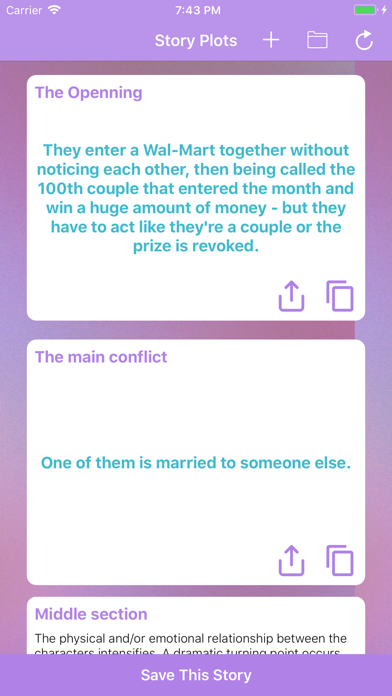 Screenshot #1 pour Romance Story Plot Generator