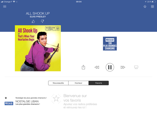 Nostalgie Liban iPad screenshot 5 - Music app
