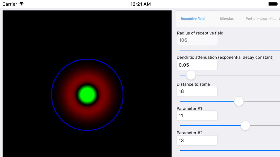 #1. Neuron model RF-PSTH (iOS) By: Mantas Puociauskas