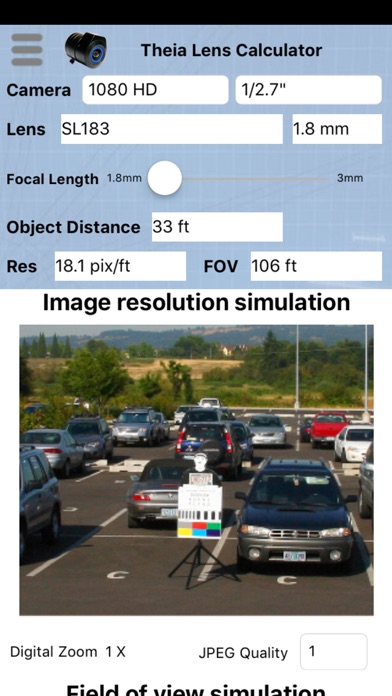 Lens Calculator Screenshot 1