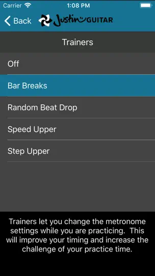 Captura de pantalla de Time Trainer Metronome en iPhone 2