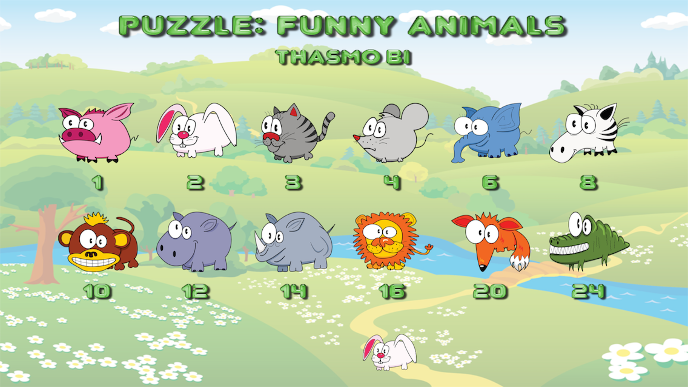Funny animal puzzle for toddlers