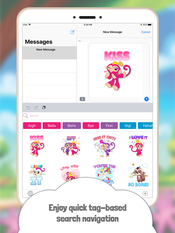 Fingerlings Emoji Stickers iPad screenshot 3 - Productivity app