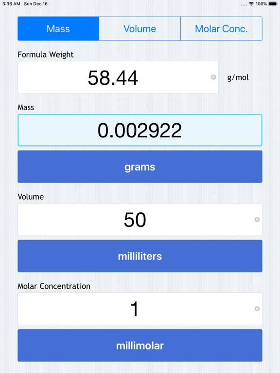 Screenshot #4 pour Molarity Calculator