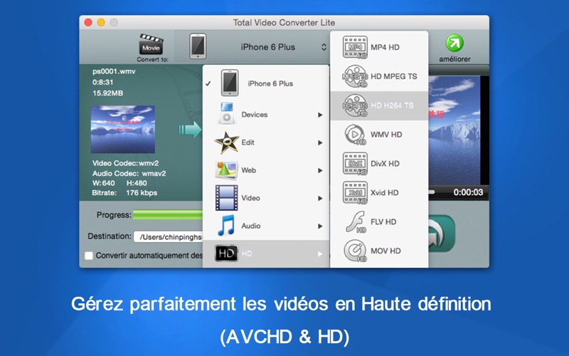 Screenshot #3 pour Total Video Converter Lite