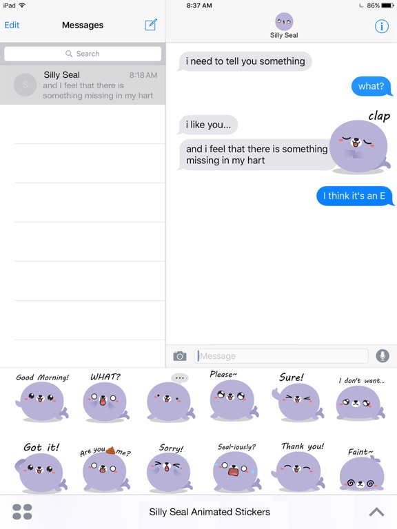 Screenshot #4 pour Silly Seal Animated Stickers