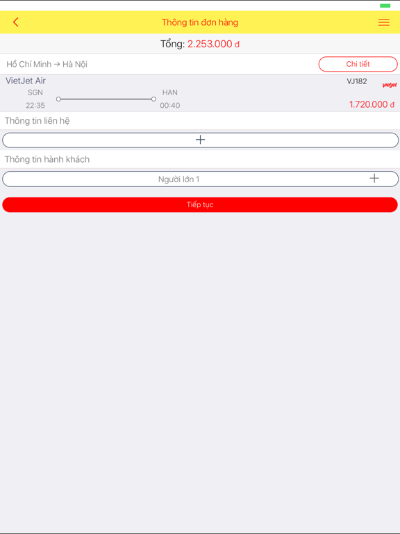 Vé giá rẻ - Vietjetonlines.vn iPad screenshot 4 - Travel app