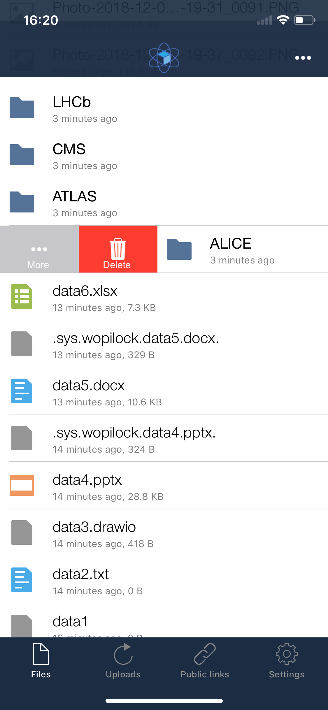 CERNBox screenshot 6