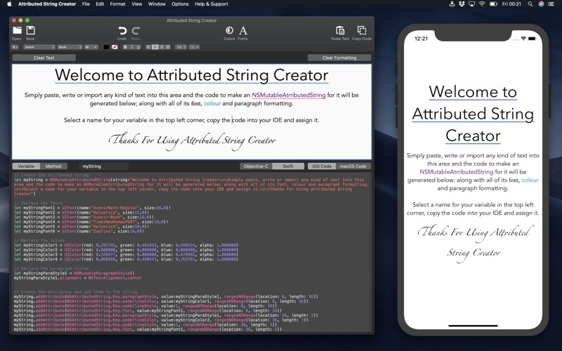 attributed string creator pro iphone screenshot 1