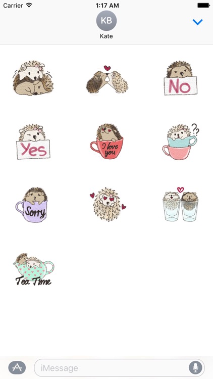 Cute Hedgehog and Love Sticker