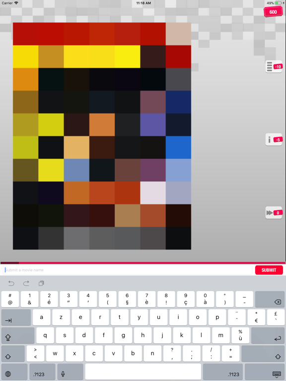 Pixl Quiz - Movie iPad screenshot