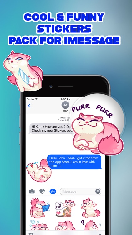 Pink Cat Emoji Stickers