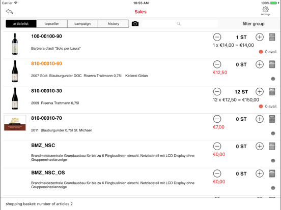 RadixSales iPad screenshot