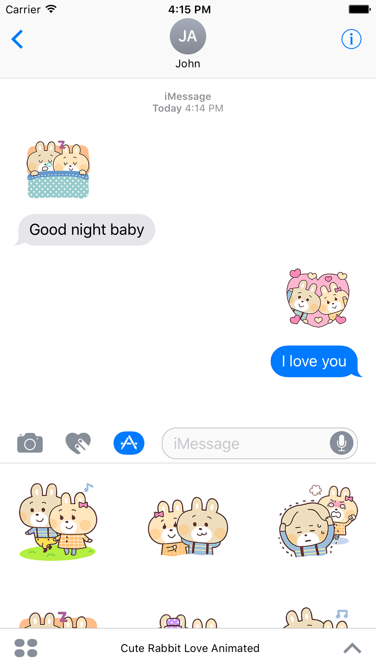 Cute Rabbit Love Animated