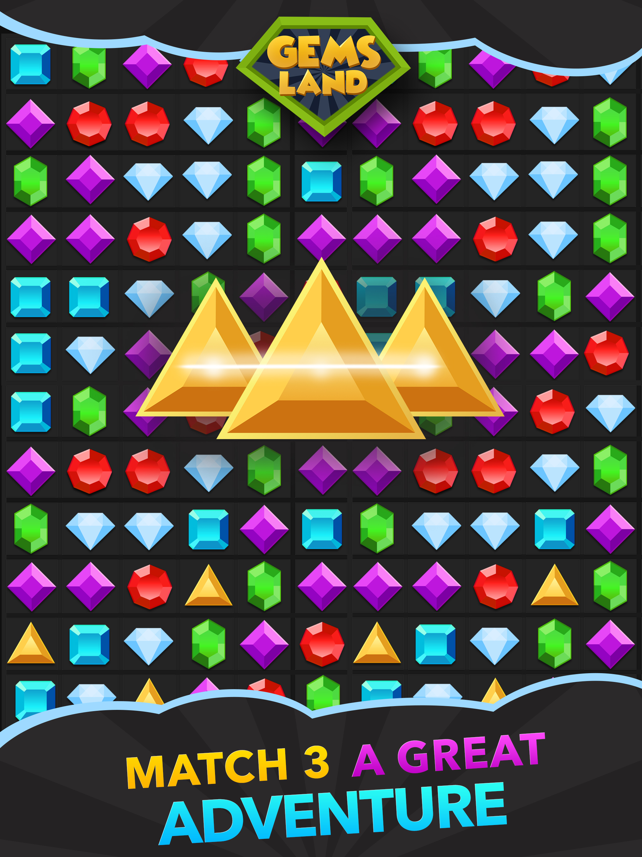 Gems Land: jewels and a color puzzle game