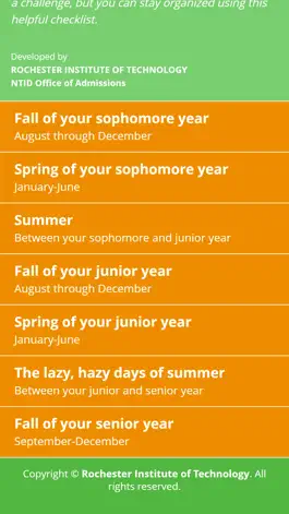 Game screenshot College Checklist apk