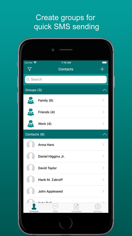 MasSMS: Sending messages
