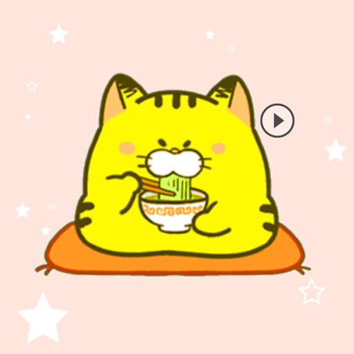Pudgy Cat Yellow Animated