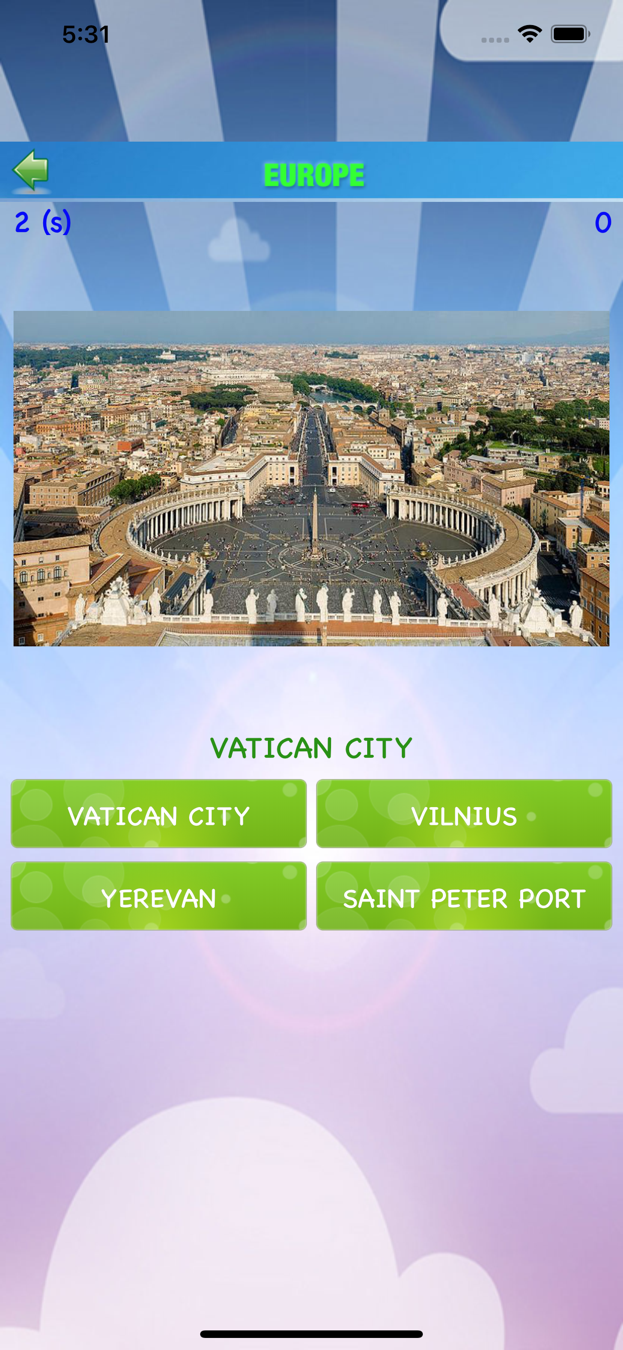 Capital quiz with photo