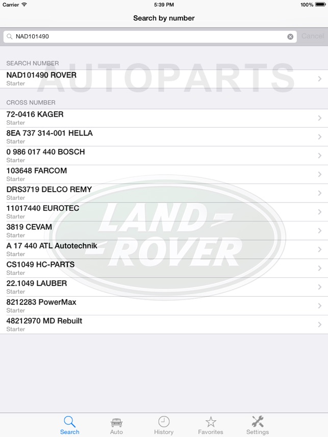 Autoparts for Land Rover