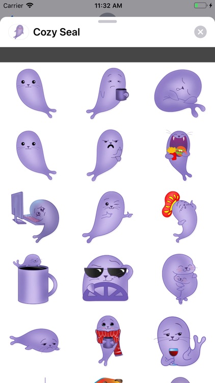 Cozy Seal stickers pack