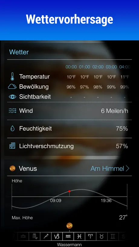 Sky Live - Astronomie-Prognose