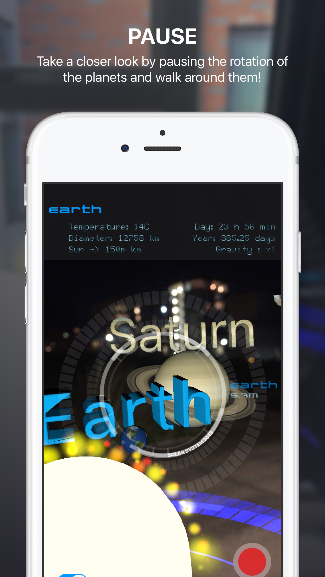 Screenshot do app solAR System Augmented Reality