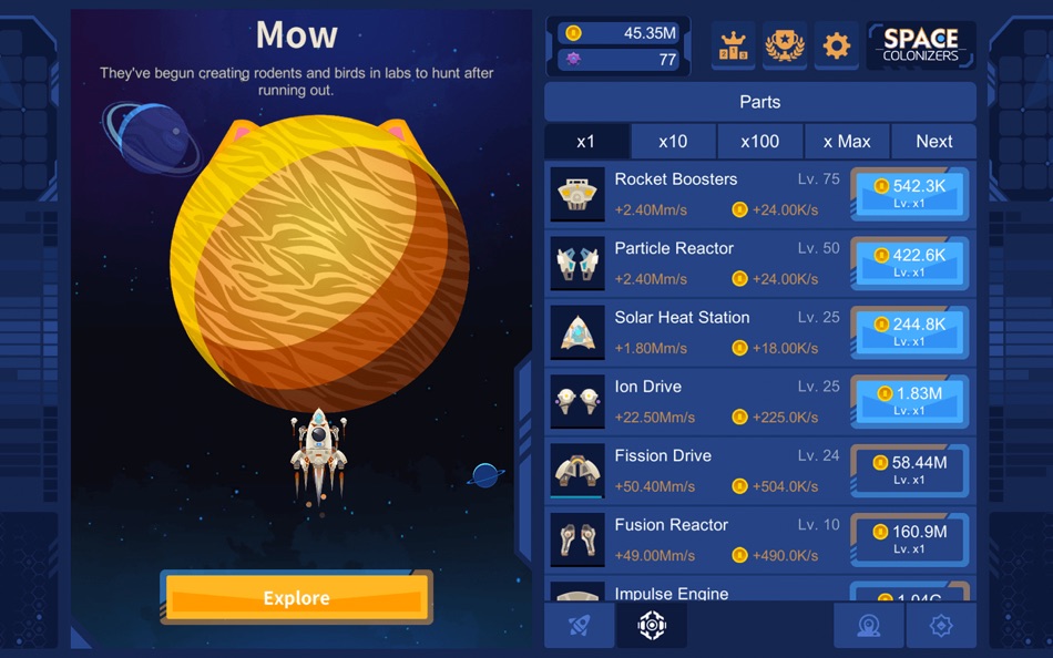 #3. Space Colonizers Idle Clicker (macOS) Podle: CapPlay Interactive Inc.