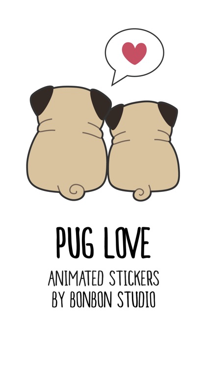 Pug Love Animated Dog Stickers