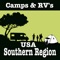 The Southern Region United States as Florida, Georgia, North Carolina, South Carolina, Virginia, West Virginia, Maryland, Delaware, Alabama, Kentucky, Mississippi, Tennessee, Arkansas, Louisiana, Oklahoma and Texas