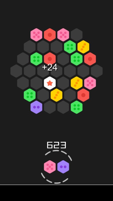 六角碎片合成 - 比较简单的消除游戏 screenshot 2