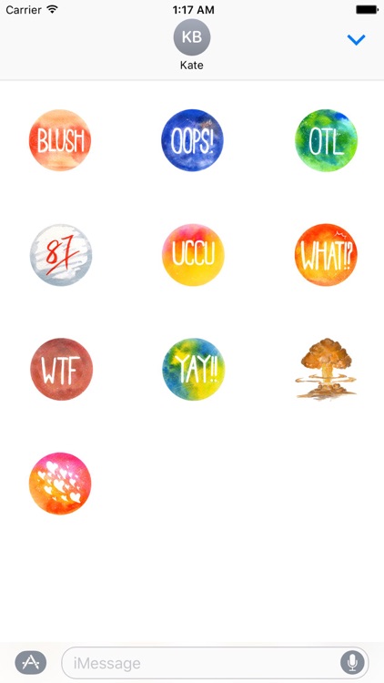 Hello Planet Watercolor Sticker