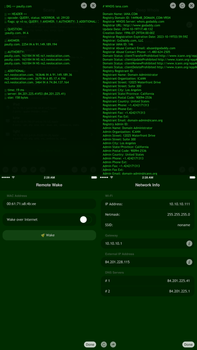 Scany ~ network and port scanner, traceroute, ping, whois, wake on lan Screenshot 4