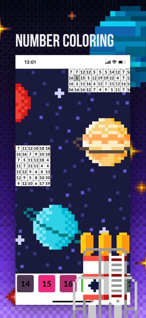 Coloring Book: Space in Pixels(圖2)-速報App