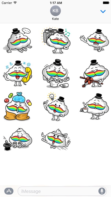 Rainbow Moustache Mr. Cloud