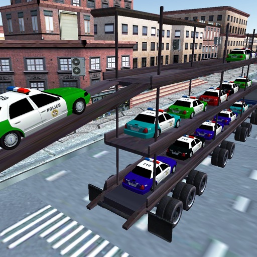 Police Car Carrier-Parking Transporter Simulator Icon
