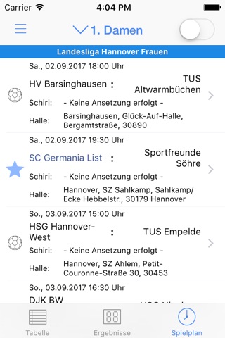 SC Germania List Handball screenshot 2