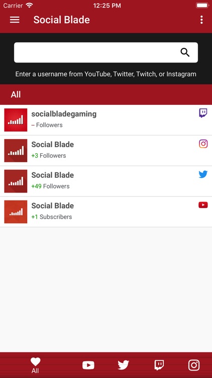 Social Blade Statistics App