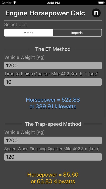 Engine Horsepower Calculator