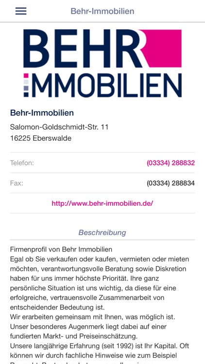 Die Behr Immobilien App