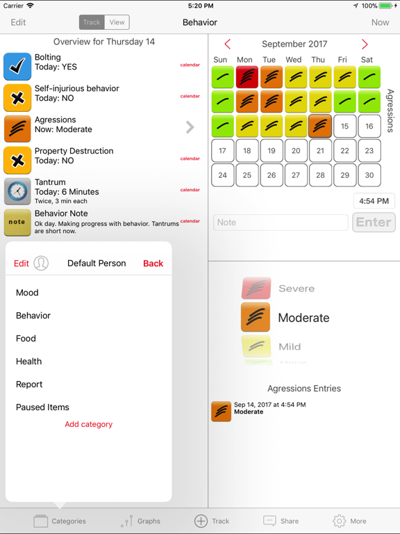 Screenshot #4 pour Autism Tracker Lite