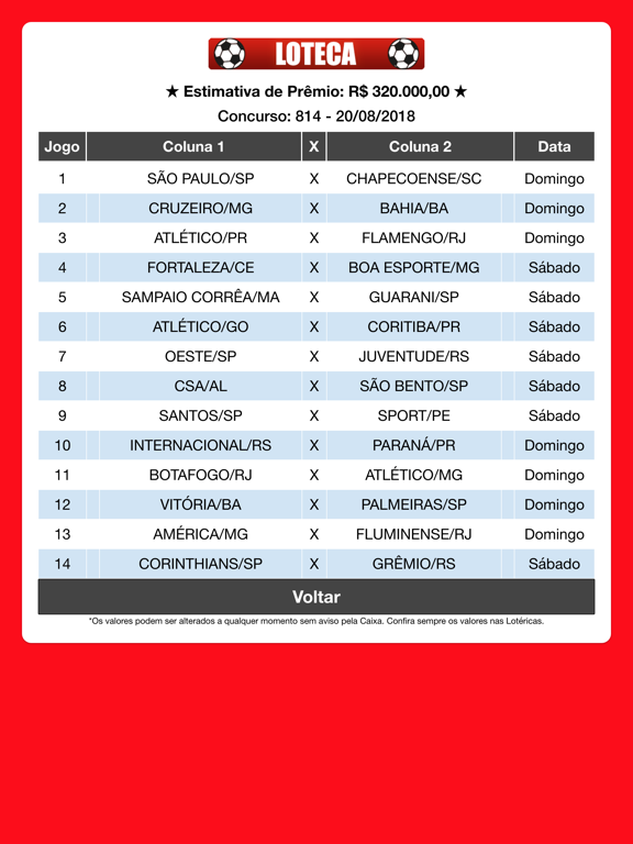 Screenshot #5 pour Loteca Programação